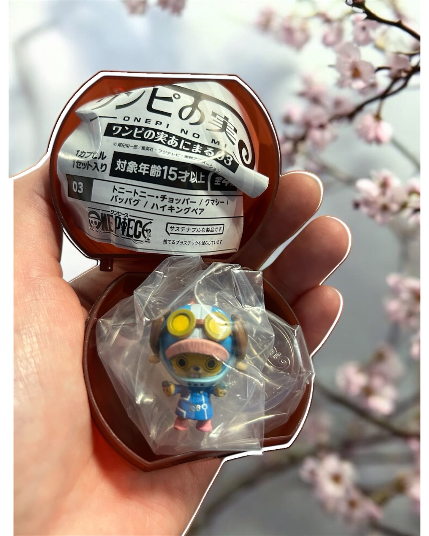 One piece Luffy water bottle and two Gashapons