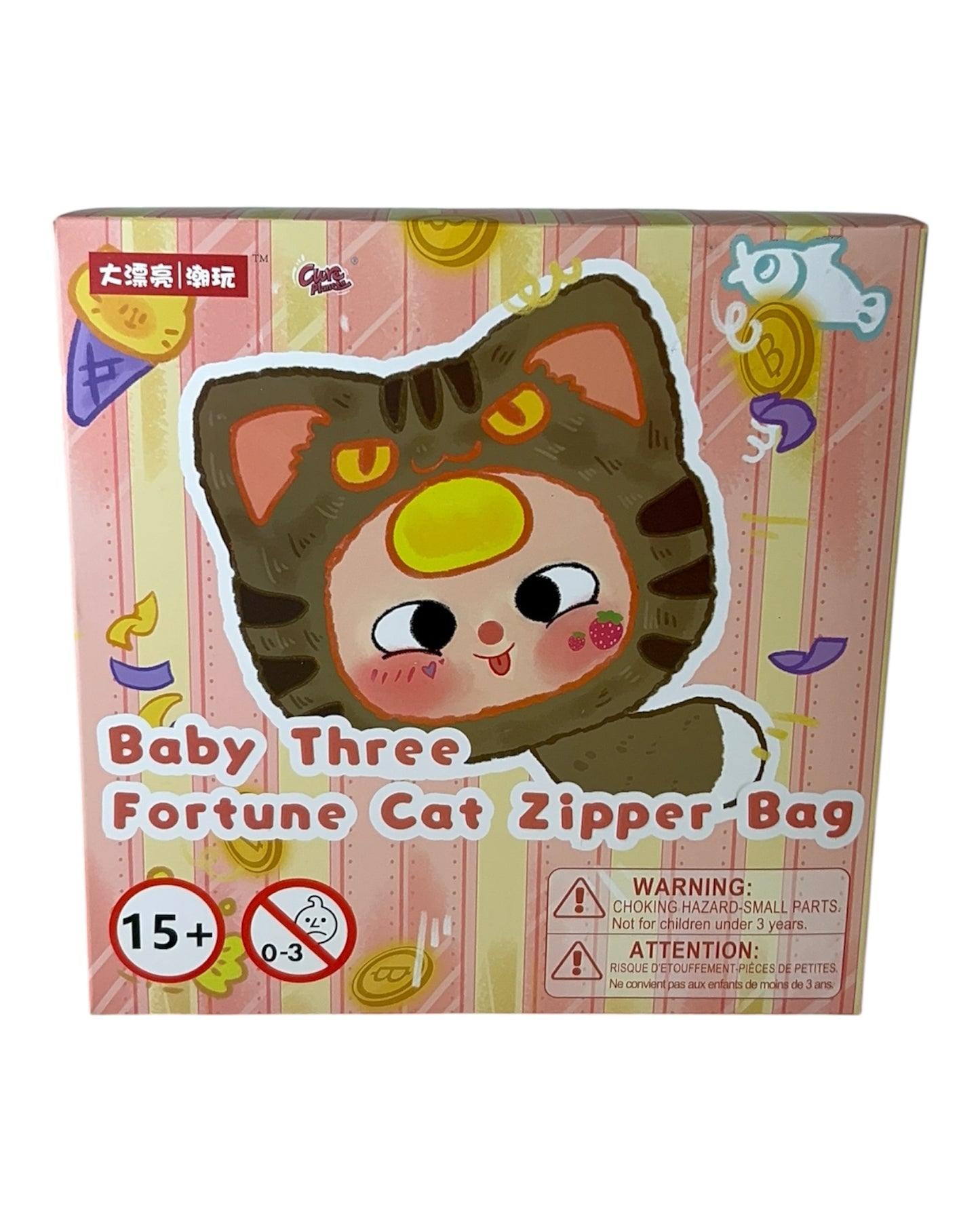 Baby Three Fortune Cat Zipper Bag Plush Blind Box